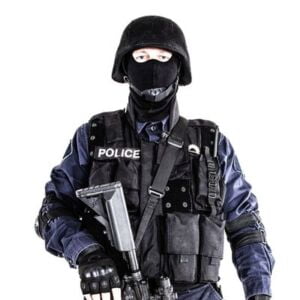 Mand i SWAT kostume
